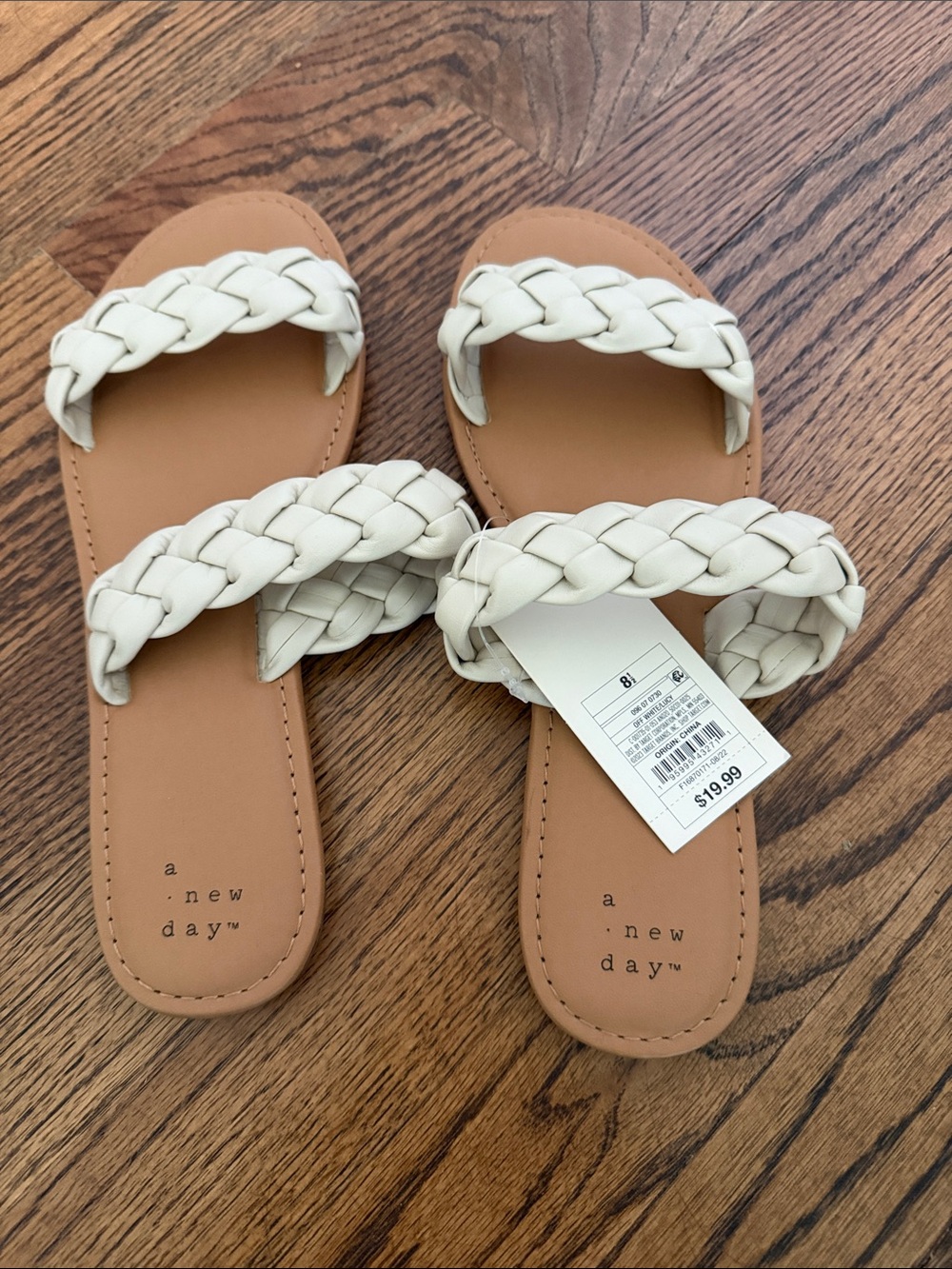 Target: a new day Braided Slide Sandals in Cream. NWT!